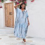 Light Blue Plus Size Women’s Beach Kaftan Dress