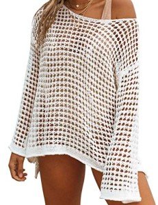 Bsubseach Women's Crochet Swim Cover Up Top