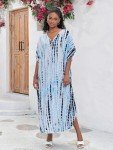 Light Blue Plus Size Women’s Beach Kaftan Dress