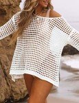 Bsubseach Women's Crochet Swim Cover Up Top