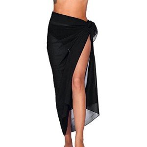 Chiffon Beach Wrap Skirt for Women – Black