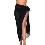 Chiffon Beach Wrap Skirt for Women – Black