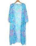 Hibluco Women's Floral Sheer Kimono Cardigan