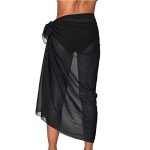 Chiffon Beach Wrap Skirt for Women – Black