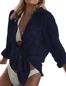 Yusongirl Women's Long Sleeve Beach Cover-Up Dress