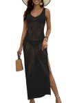 Bsubseach Women's Crochet Swimsuit Cover-Up - Black XL