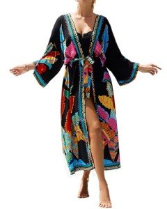 Bsubseach Women's Boho Kimono Swimwear Cover-Up