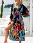 Bsubseach Women's Boho Kimono Swimwear Cover-Up