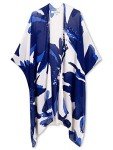 Moss Rose Blue and White Women’s Summer Kimono Cover-Up
