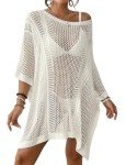 Crochet Beach Cover Up for Women in White