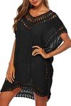 Chic Black Crochet Beach Cover-Up for Women