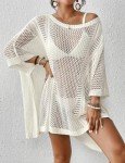 Crochet Beach Cover Up for Women in White