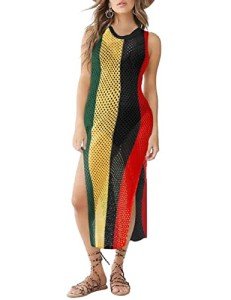 Bsubseach Women's Colorful Hollow Out Beach Cover Up