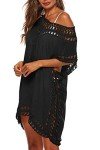 Chic Black Crochet Beach Cover-Up for Women