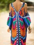 Plus Size Butterfly Print Kaftan Swim Cover Up