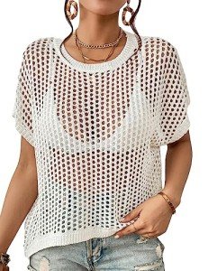 Bsubseach Women’s Crochet Bikini Cover Up Top