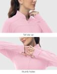 BGOWATU Women's Workout Running Jacket Lightweight Zip up Athletic Jackets Gym Yoga Tops with Zip Pockets Pink M