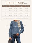 Owin Womens Sweaters Fall 2023 Trendy Pullover Tops Casual Round Neck Puff Long Sleeve Blouse T Shirts Wine Red M