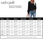 onlypuff Long Sleeve Shirts for Women Fall Tops Dressy Casual Blouses Pleated Crew Neck Tunic Tops for Leggings Black