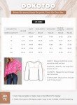 Dokotoo Womens Work Business Chiffon Blouses and Tops Loose Fit Dressy Alicia Floral Print V Neck Smocked Long Sleeve Shirts for Women Office Boho Top Trendy Pink Large