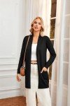 GRACE KARIN Womens Long Shrug Light Knit Cardigan Open Front Coat Black L