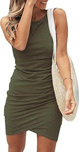 Sleeveless Ruched Bodycon Mini Dress for Women