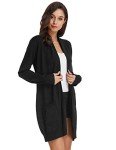 GRACE KARIN Womens Long Shrug Light Knit Cardigan Open Front Coat Black L