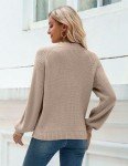 Zeagoo Women’s Chunky Knit Cardigan Sweaters 2024 Fall Open Front Long Sleeve Button Cropped Cardigan Coats Apricot