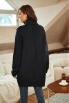 GRACE KARIN Cardigan Sweaters for Women Long Length Knit Sweater Curved Hem Open Front Cardigan Black, Medium