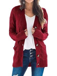 Eniloyal Cardigan for Women Sweaters for Women Womens Sweaters Cardigan Fall Sweaters for Women Coatigan Women Knit Sweaters for Women Ladies Sweaters Womens Cardigan Sweaters Women Sweaters Red