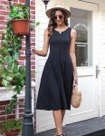 Hotouch Women's Casual Black Midi Tank Dress
