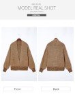 Sidefeel Sweaters for Women Cardigan Open Front Long Sleeve Knit Plaid Chunky Cardigans Oversized Jacket Outwear with Pockets