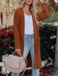 Cardigan Women Long Sleeve Fall Winter Cardigans Jacket Ladies Chunky Knit Lightweight Work Solid Casual Trendy Cute Cardigan Coat Camel Large