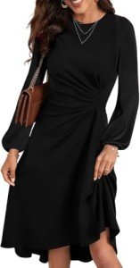 Lynkiss Women's Flowy A-Line Cocktail Midi Dress