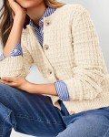 PRETTYGARDEN Women's Knit Cardigan Sweaters Casual Long Sleeve Open Front Button Down Trendy Jackets Outerwear (Beige,Medium)