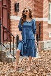 Trendy Lantern Sleeve Midi Dress for Women