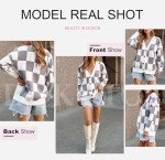 Dokotoo Womens Cardigan Sweaters Fashion V Neck Plaid Cable Knit Long Sleeve Button Down Comfy Cute Daily 2024 Autumn Winter Oversized Sweater Outerwear Tops S Gray