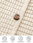 PRETTYGARDEN Open Front Cardigan Sweaters for Women Button Down Long Sleeve Casual Cute Knitted Shirts with Pockets (White,Small)