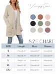Voopptaw Long Cardigan for Women Winter Long Sleeve Open Front Lightweight Tunic Sweater Coat with Pockets Light Grey L