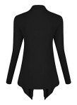Urban CoCo Women's Vogue Long Sleeve Irregular Hem Open Front Cardigan (XL, Black)