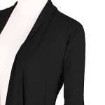Urban CoCo Women's Vogue Long Sleeve Irregular Hem Open Front Cardigan (XL, Black)