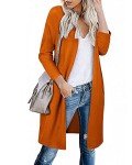 AUSELILY Women's Cardigan Sweaters for Women with Pocketes Long Sleeve Casual Lightweight Open Front Cardigan Orange L
