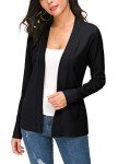 EXCHIC Women's Knit Cardigan Open Front Sweater Coat Long Sleeve (M, Black)
