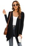 Veryoung Plus Size Women Cardigans with Pockets Lightweight Loose Fit Long Sleeve Sweater Cardigan Knit Open Front Duster High Low Hem 2024,Black,XL