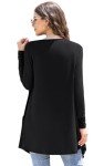 Veryoung Plus Size Women Cardigans with Pockets Lightweight Loose Fit Long Sleeve Sweater Cardigan Knit Open Front Duster High Low Hem 2024,Black,XL