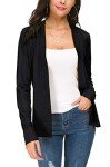 EXCHIC Women's Knit Cardigan Open Front Sweater Coat Long Sleeve (M, Black)