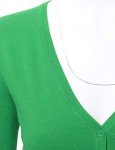 Allsense Women's Long Sleeve Lightweight Button Down Soft Solid Knit V-Neck Cardigan Sweater, Apple Green, Small