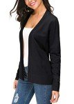 EXCHIC Women's Knit Cardigan Open Front Sweater Coat Long Sleeve (M, Black)