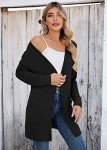Heymoments Lightweight Open-Front Cardigan Sweater for Women Long Sleeve Causal Button Down Soft Outwear Tops with Pocket Black XL