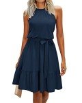 Trendy Halter Ruffle Sundress with Pockets